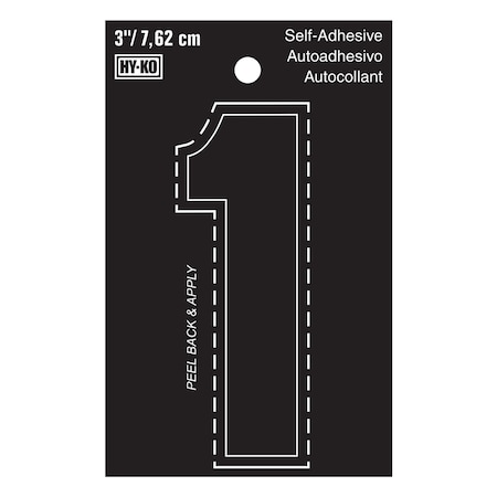 Hy-Ko 3In Black Vinyl Number 1, 10PK A30401